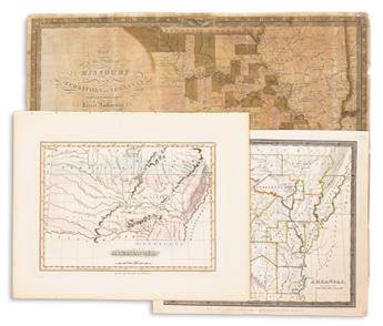 (ARKANSAS.) Group of 5 nineteenth-century engraved maps of the state.